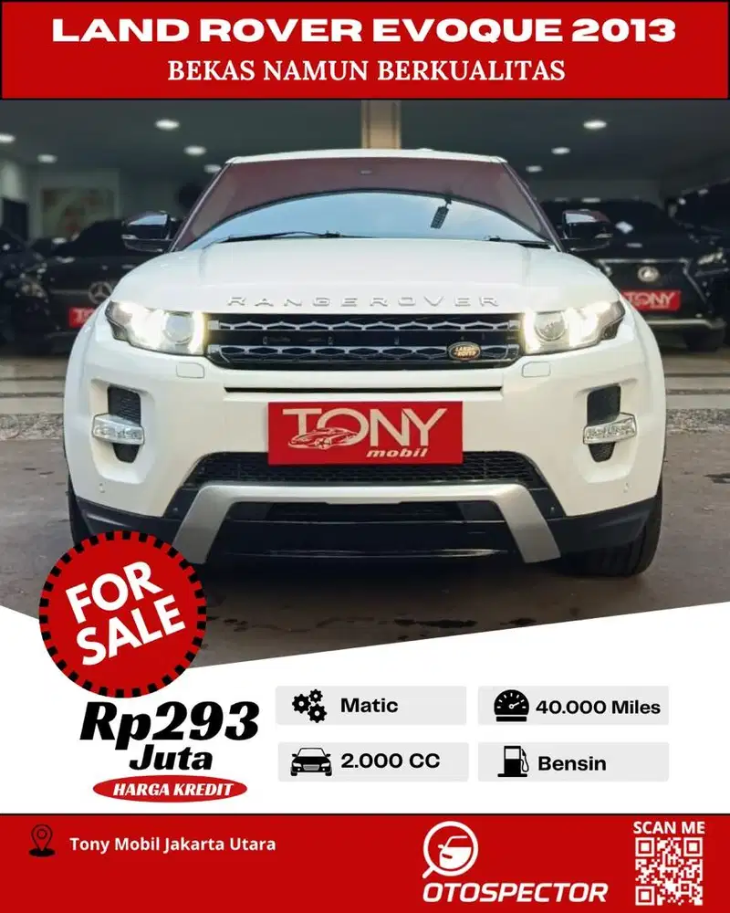 #Tony Mobil# Land Rover Evoque Dynamic Si4 2013 Putih