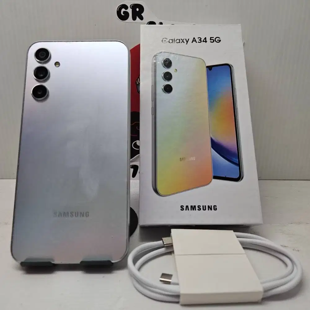 Samsung Galaxy A34 Silver 8/256 Fullset No Minus