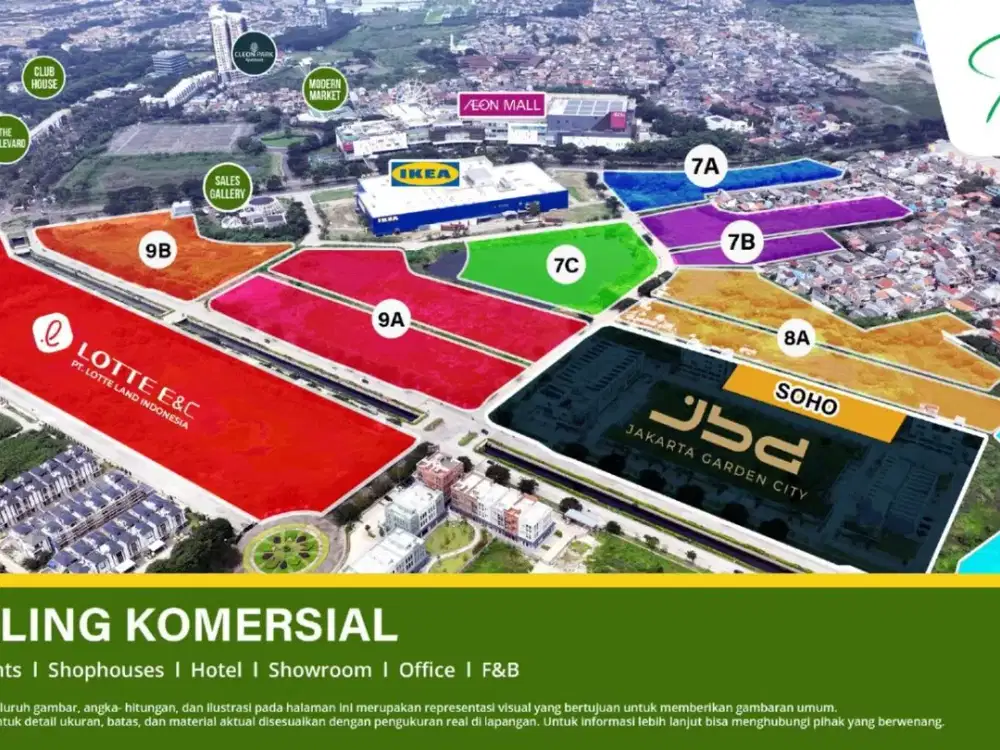 Jual Tanah Komersial Pinggir Jalan Raya Utama seberang AEON Mall Jakarta Garden City