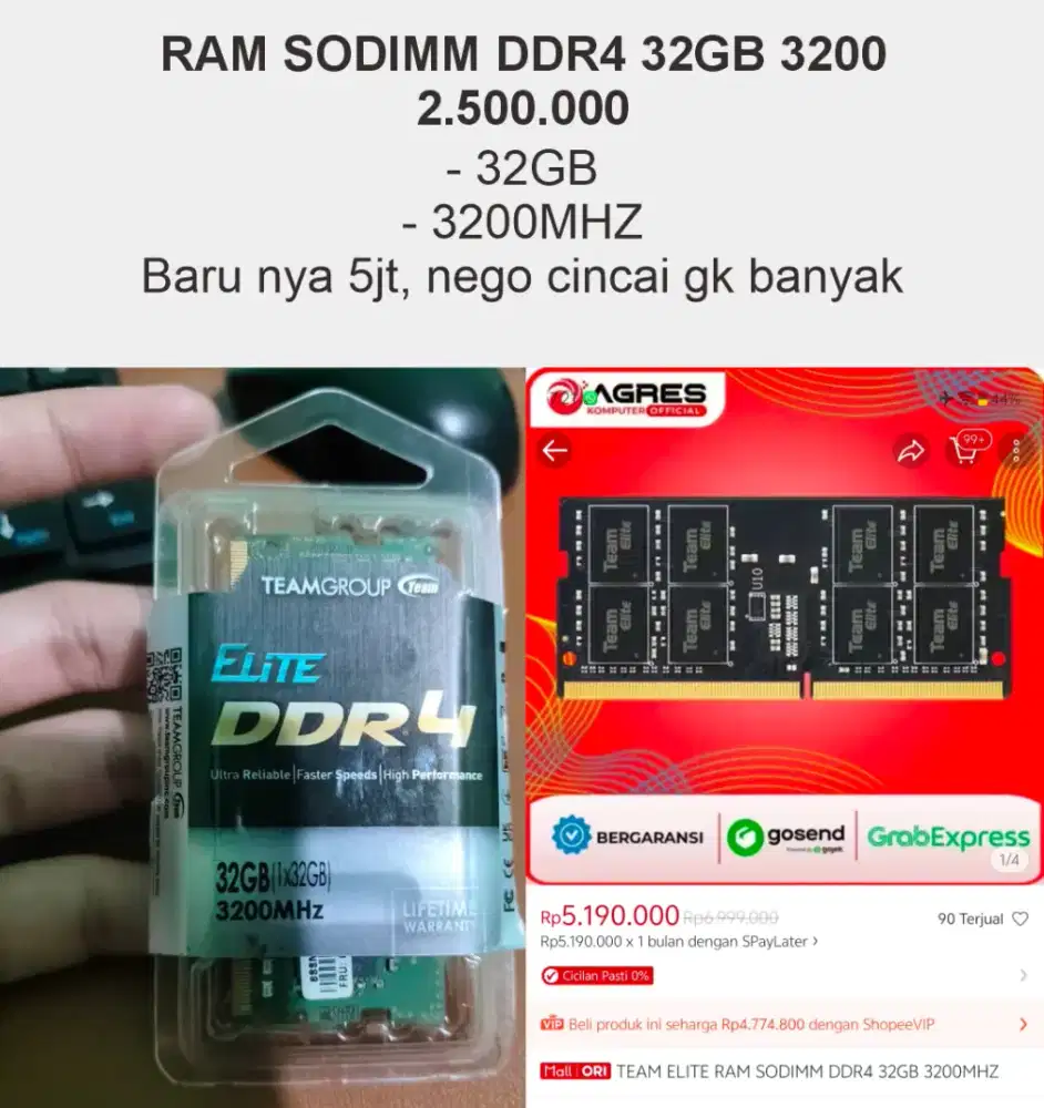 RAM DDR4 32GB 3200MHZ