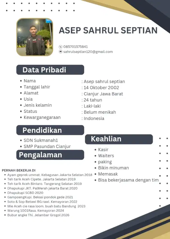 Cari lowongan kerja di restoran atau cafe