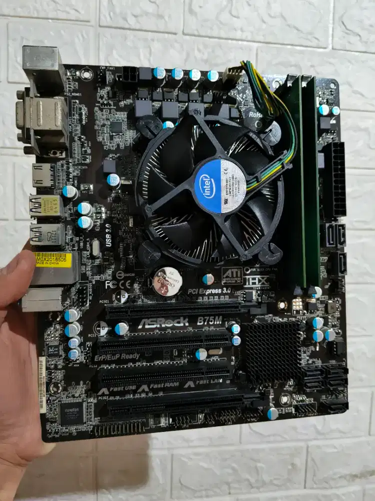 Motherboard Asrock B75M LGA 1155 + Processor Core I5 3570K + Ram 2GB