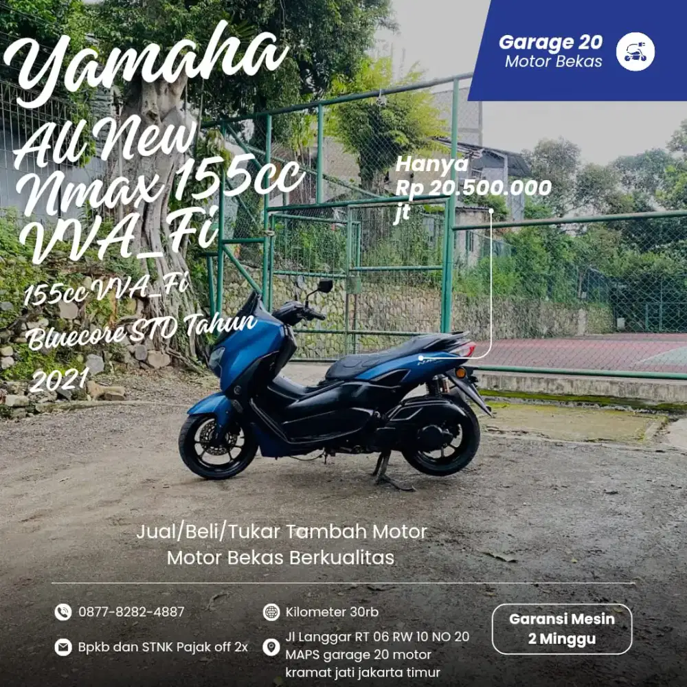 Yamaha All New Nmax 155cc Non Abs Bluecore Std Tahun 2021