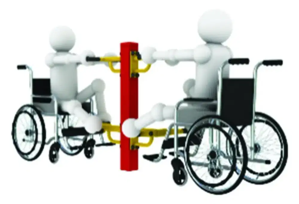 Double Bicycle - Alat Fitness Outdoor Disable - Outdoor Fitness