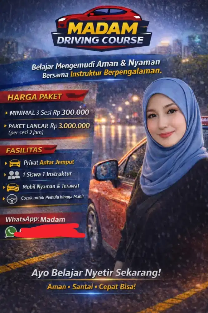 Private latihan mobil aman dan nyaman