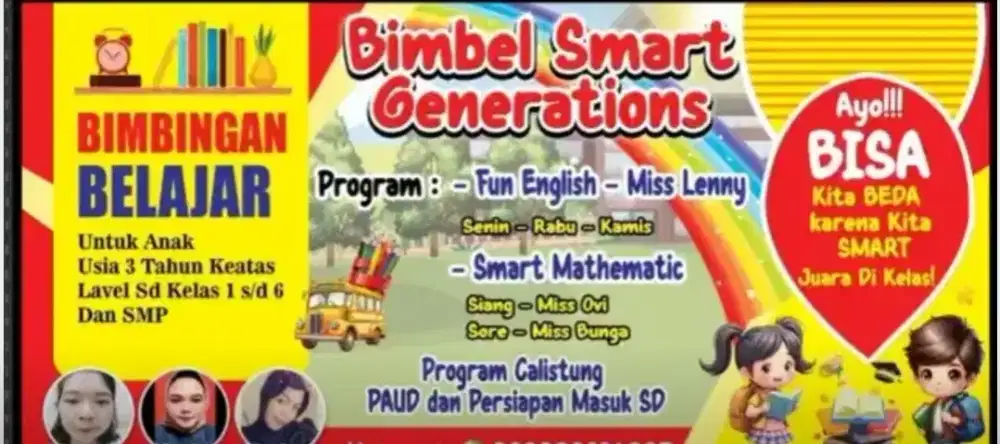 Kursus Anak Sekolah SD dan SMP Semua Mata Pelajaran