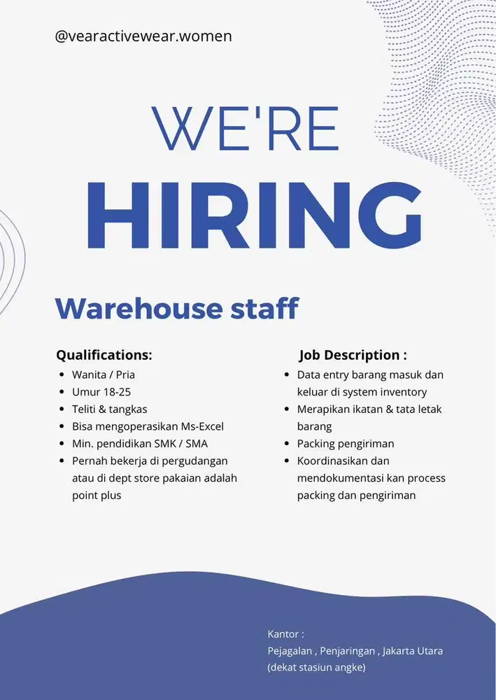 Warehouse Staff - Pergudangan