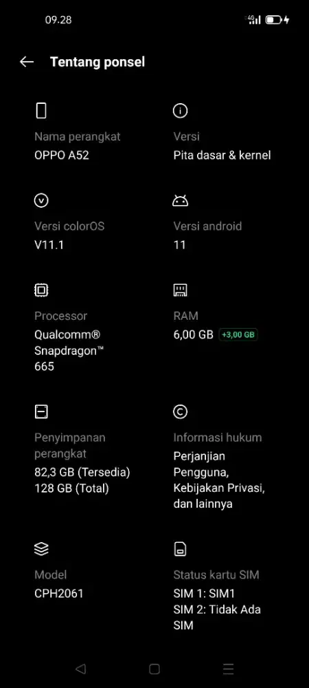 Oppo a52 Ram 6/128