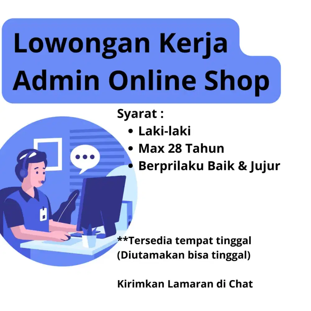 Lowongan Kerja Admin Online Shop