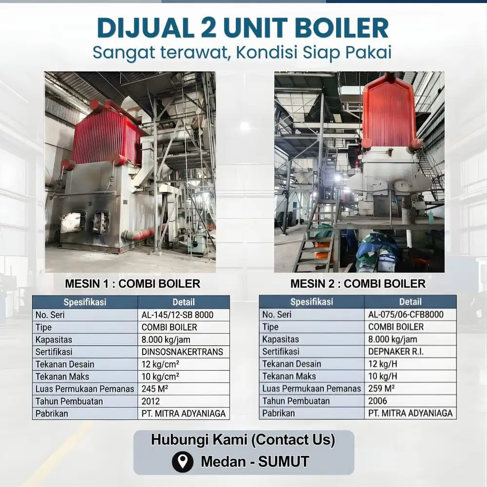 Dijual Mesin Boiler Steam / Combi Boiler