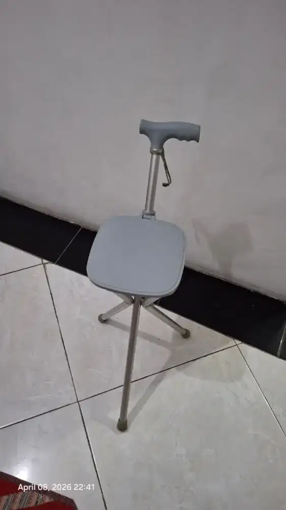 Tongkat Duduk Onemed Kursi Lipat Sholat Lansia Travelling Haji