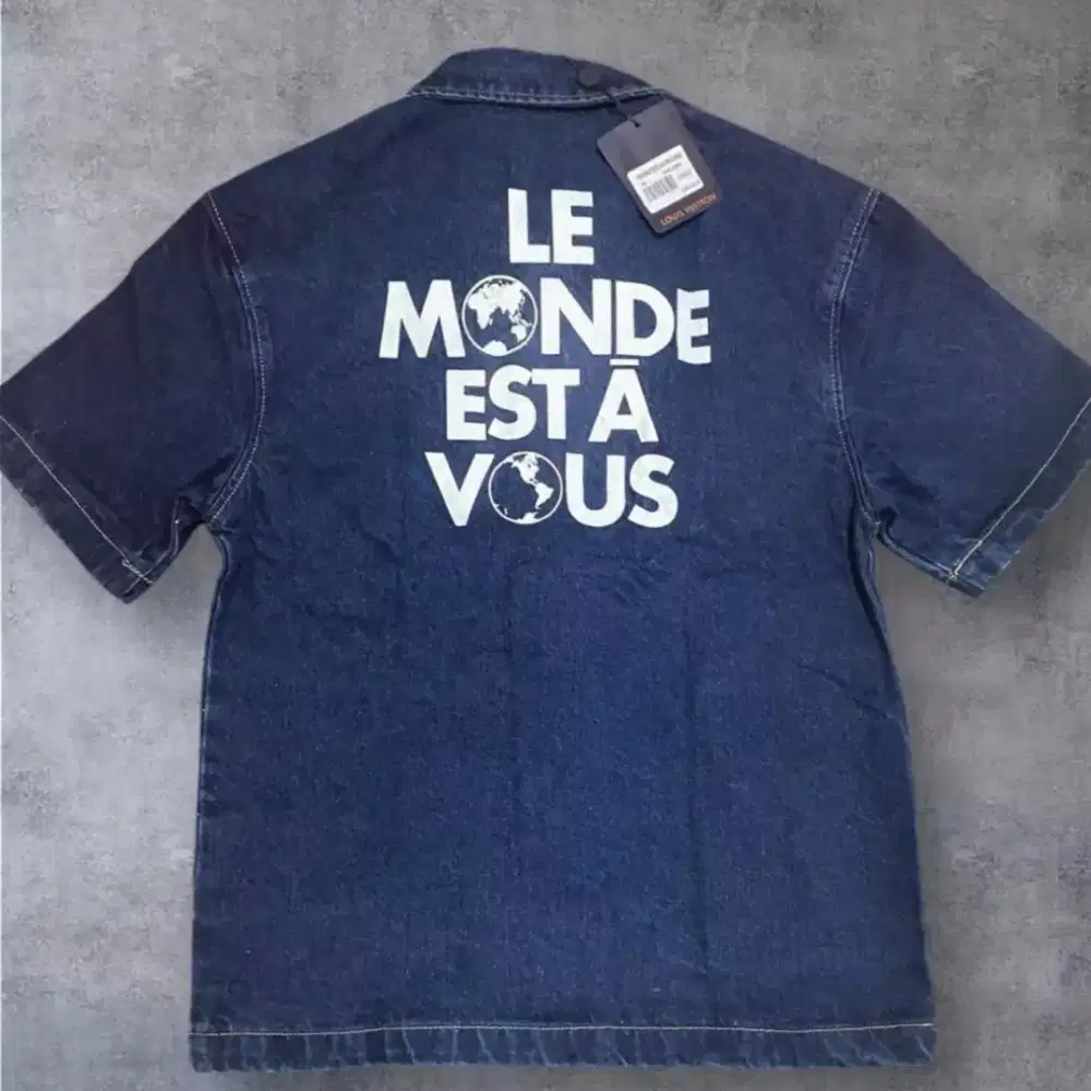 Auth kemeja lv louis vuitoon denim shirt
