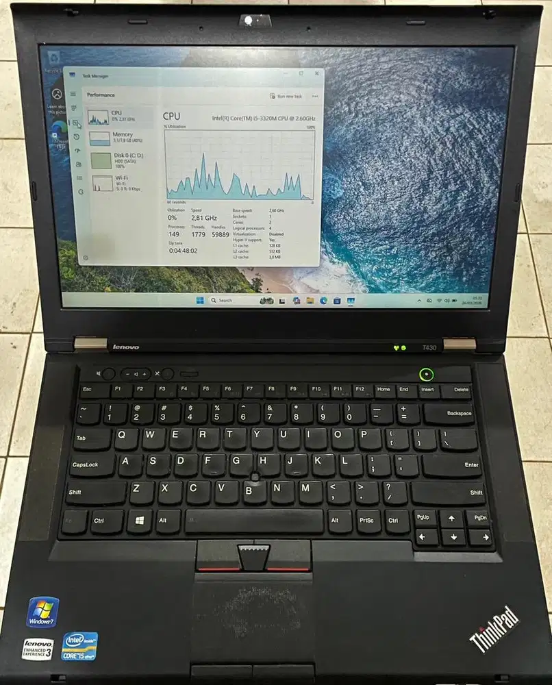 Lenovo thinkpad T430 i5 gen 3 Ram 8gb Hdd 320gb