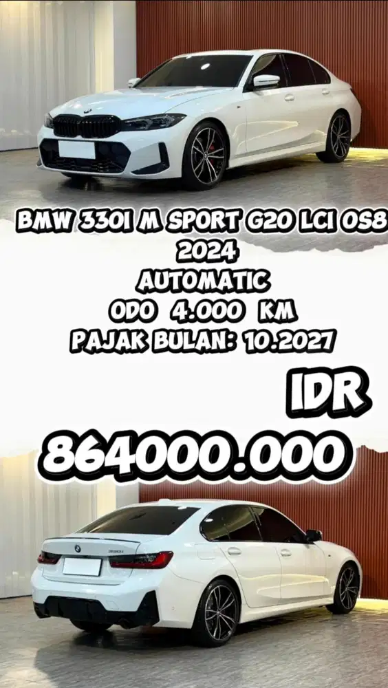 [ ODO 4.000 KM ] BMW 330i M SPORT AT 2024 Seperti Baru