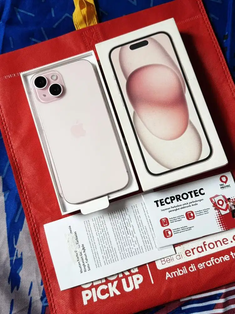 iphone  15 128gb resmi ibox warna pink