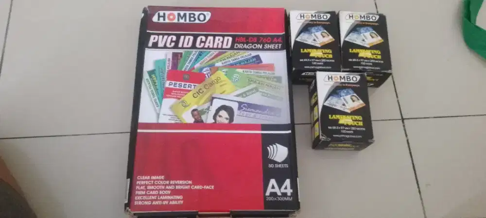 Jual PCV id card dan laminating pounch