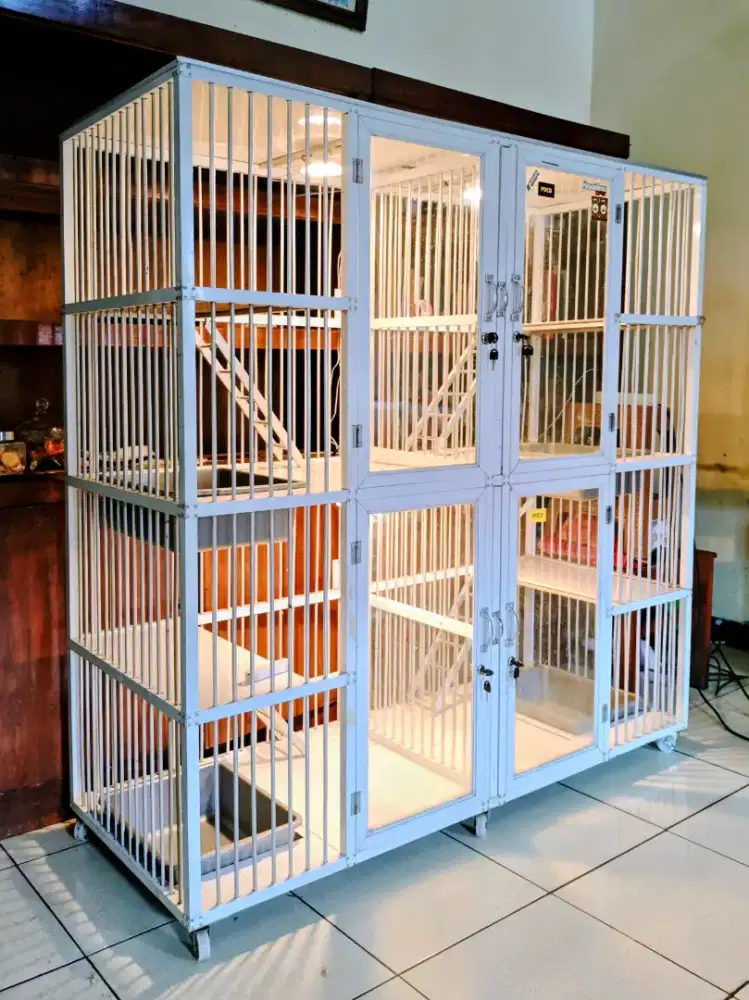 Kandang Kucing Aluminium Preloved 4 Pintu Jumbo BSH Persia British