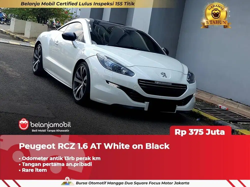 [ ODO ANTIK 13RB ] Peugeot RCZ 1.6 AT White on Black 2013/2014