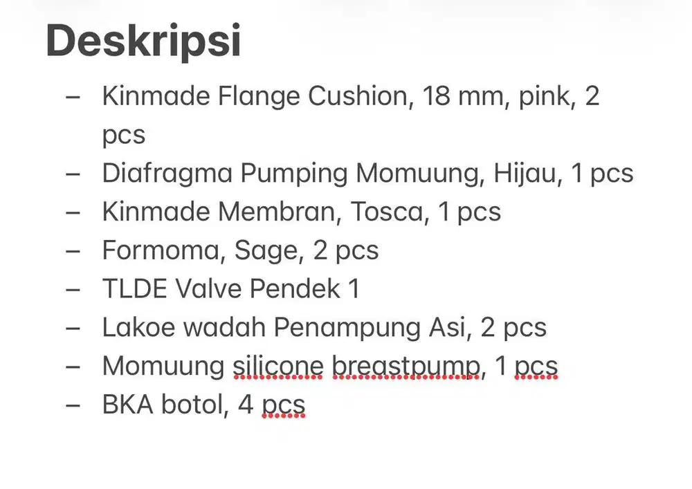 Perlengkapan Pumping