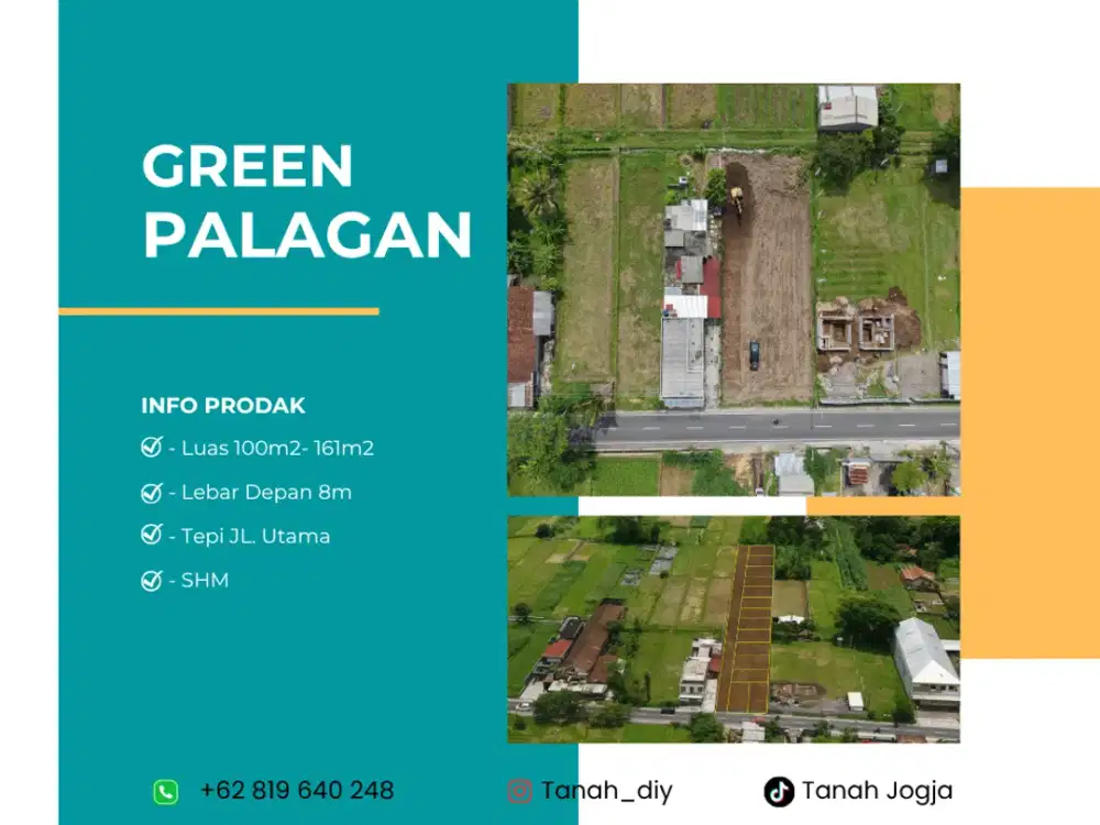 Strategis Dekat Kota Sleman Tepi Jalan Raya Pandowoharjo