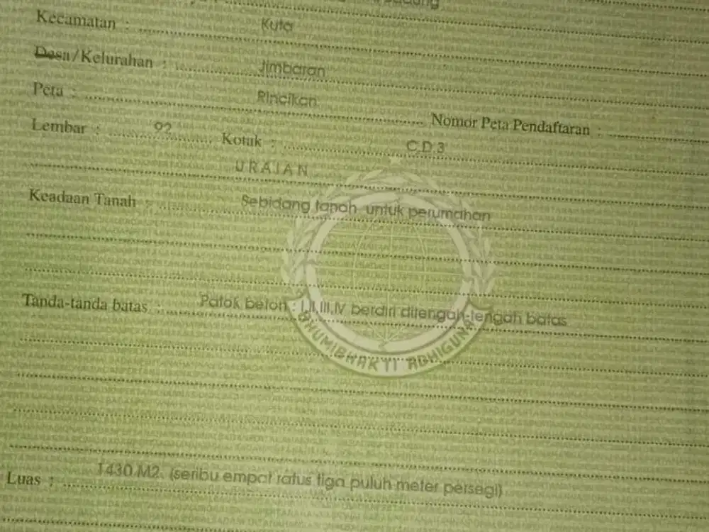 JUAL TANAH BAGUS JIMBARAN