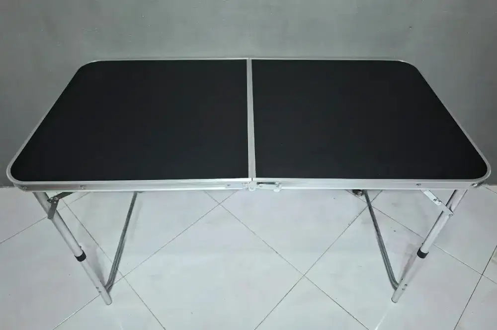 Baru meja lipat 2 hpl aluminium portabel serbaguna 1.2 meter