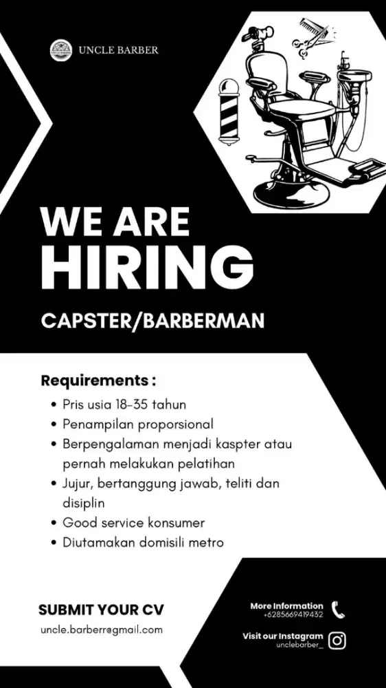 Di butuhkan Caspter  untuk cabang baru