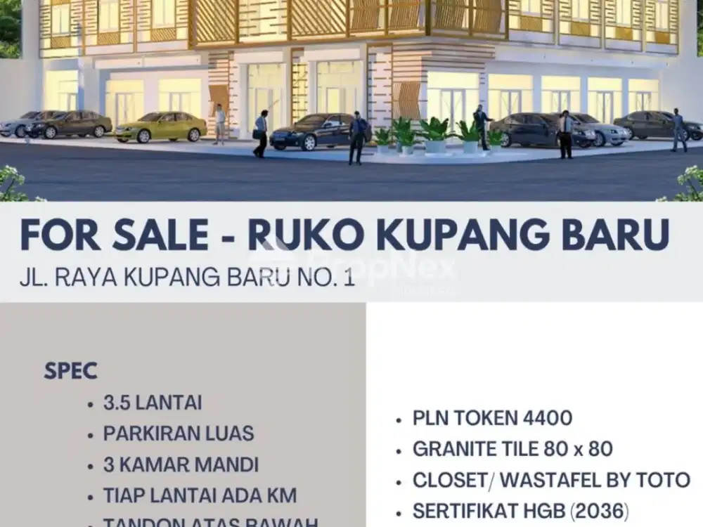 Dijual Ruko Kupang Baru 3,5 Lantai Lokasi Strategis