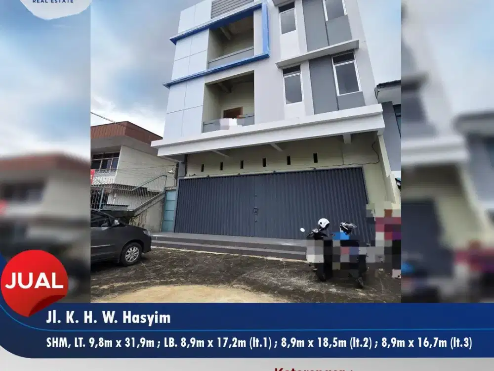 ruko siap paki lokasi tengah kota jalan khw hasyim, pontianak