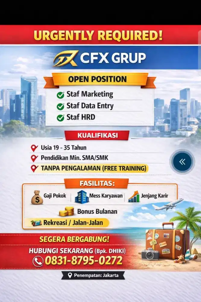 Mendesak hanya 5 orang saja