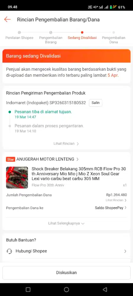 Shock breaker belakang RCB FLOW PTO SUSPENSION 30 YEARS