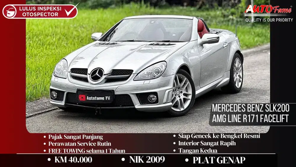 Mercedes Benz SLK200 AMG Line R171 Facelift Silver On Red NIK 2009