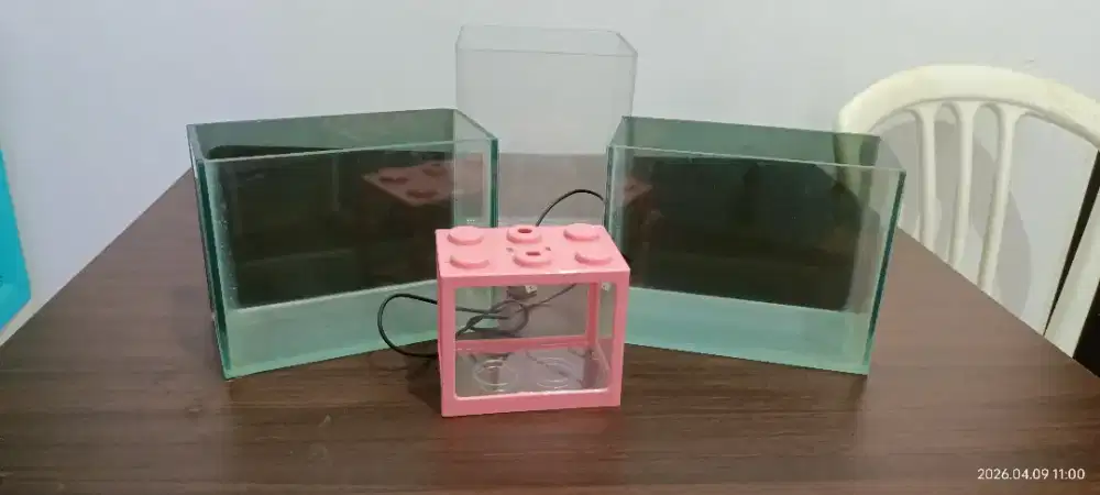 Aquarium Cupang /Mini 4 buah (Kaca dan Akrilik).