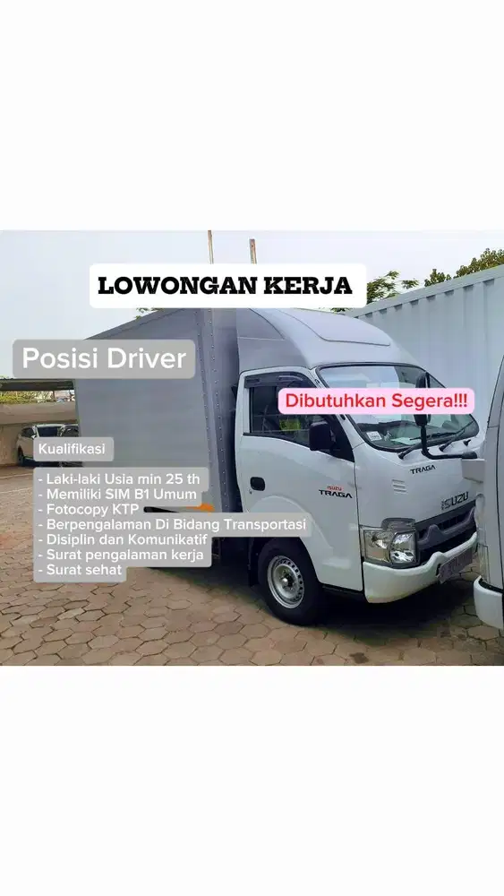 Lowongan Kerja Driver Barang