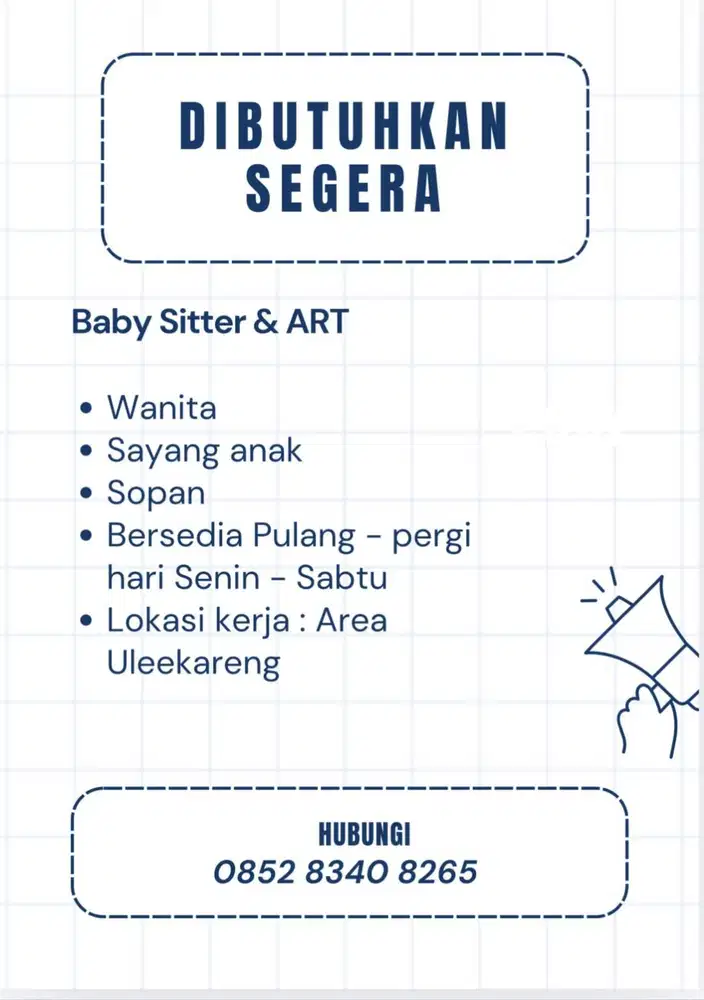 Lowongan pekerjaan Babysitter & ART