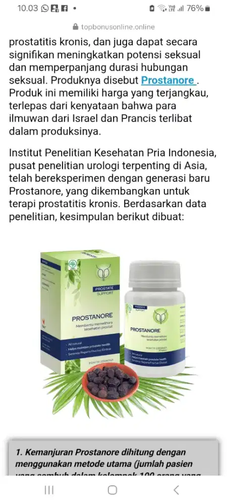Prostanore kapsul 30 menyembuhkan prostat n stamina