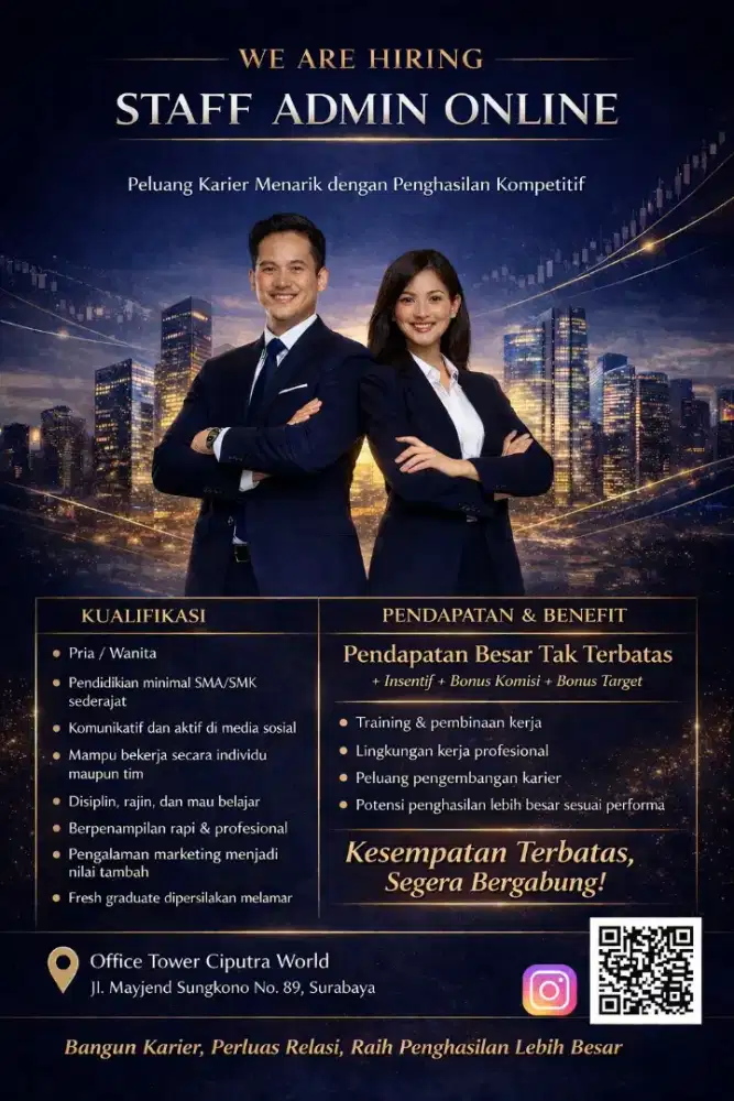 Dibutuhkan Staff Admin Online