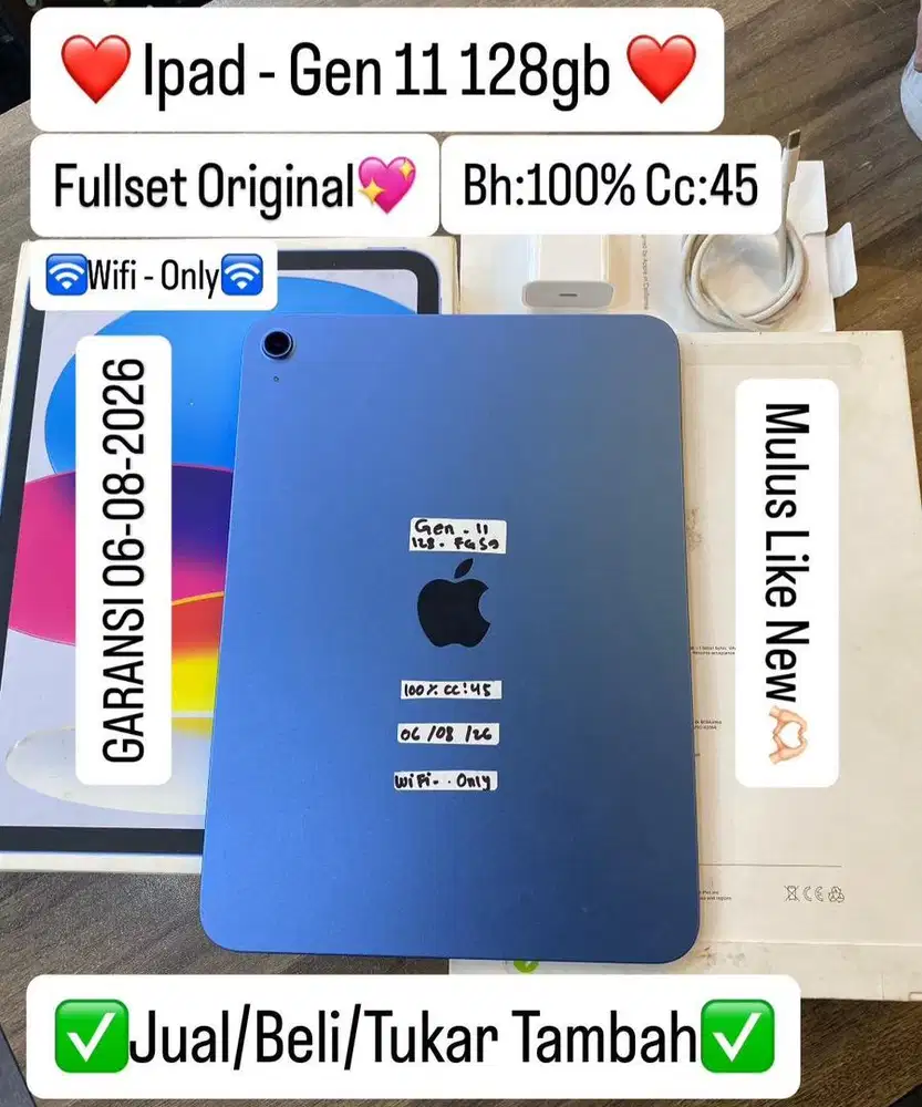 ipad gen 11 128gb fullset