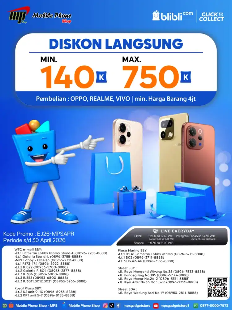 READY VIVO V70 SERIES disc langsung