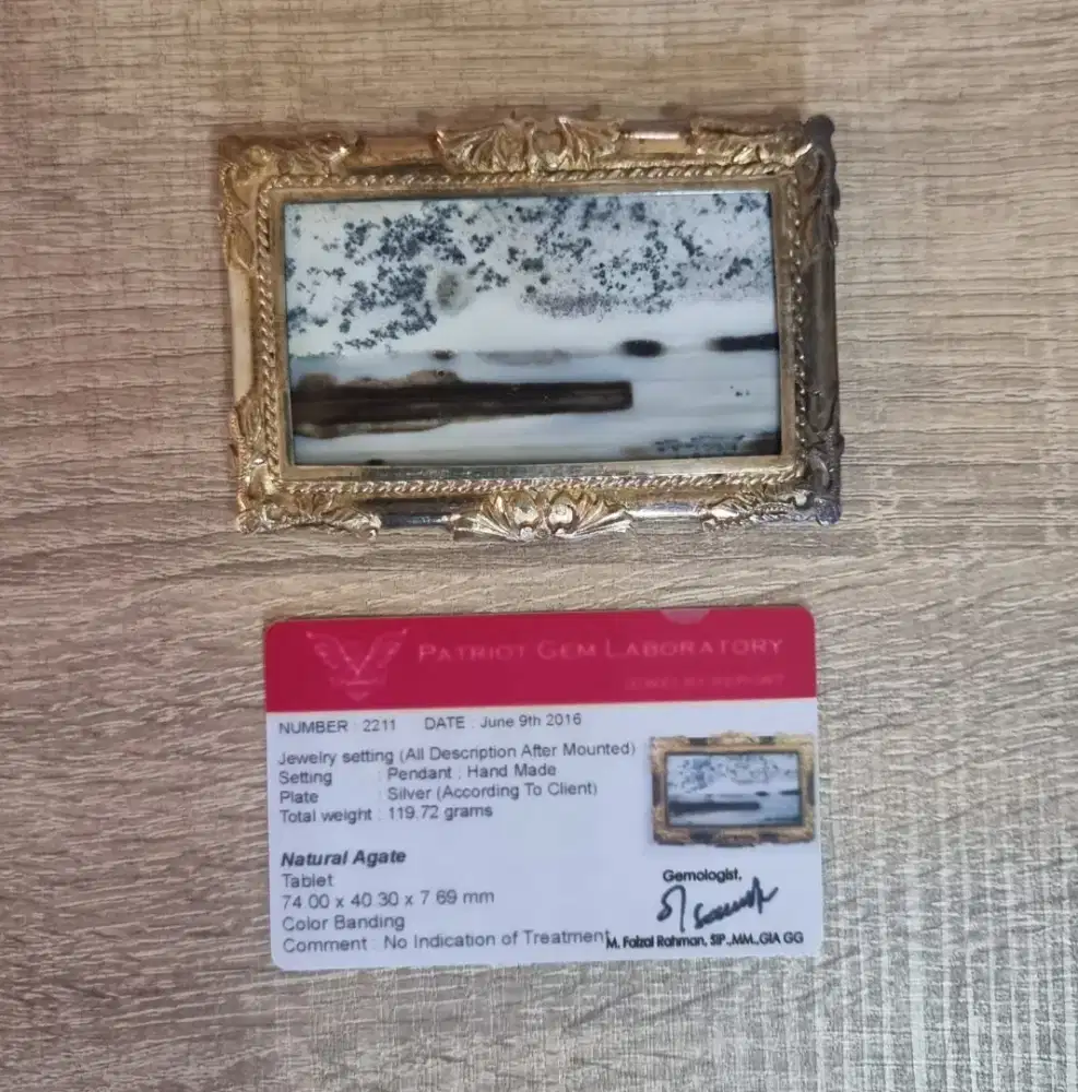Batu Bergambar Frame Bahan Perak