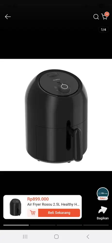 Air Fryer Rosou 2.5L Healthy Household Masak Menggoreng Tanpa Minyak
