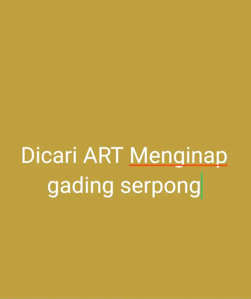 DICARI ART MENGINAP + urus kucing AREA GADING SERPONG