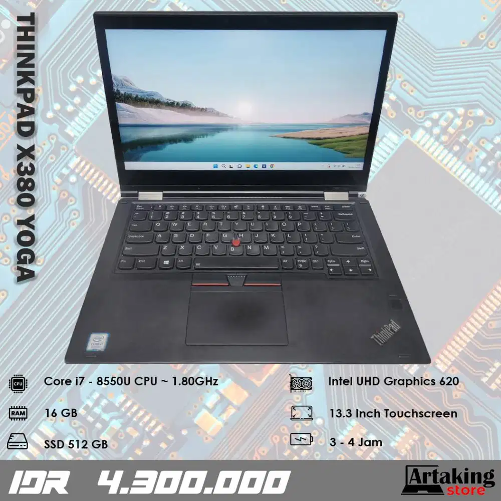 Layar Sentuh - Lenovo Thinkpad X380 Yoga - Core i7 - Ram 16 GB
