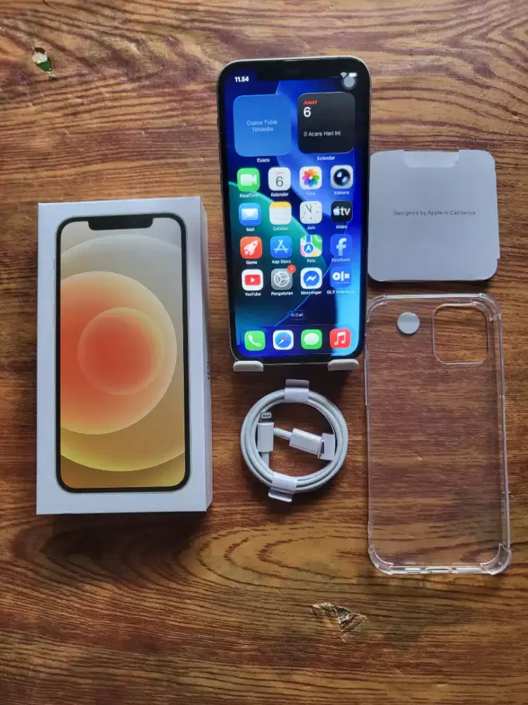 Iphone 12 128gb white inter fullset mulus all operator no minus