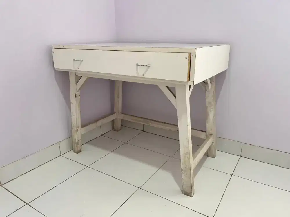 Meja Kayu Minimalis 2 Laci Multifungsi Kokoh Murah