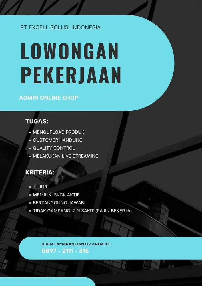 DI BUKA LOWONGAN PEKERJAAN SEBAGAI ADMIN E-COMMERCE