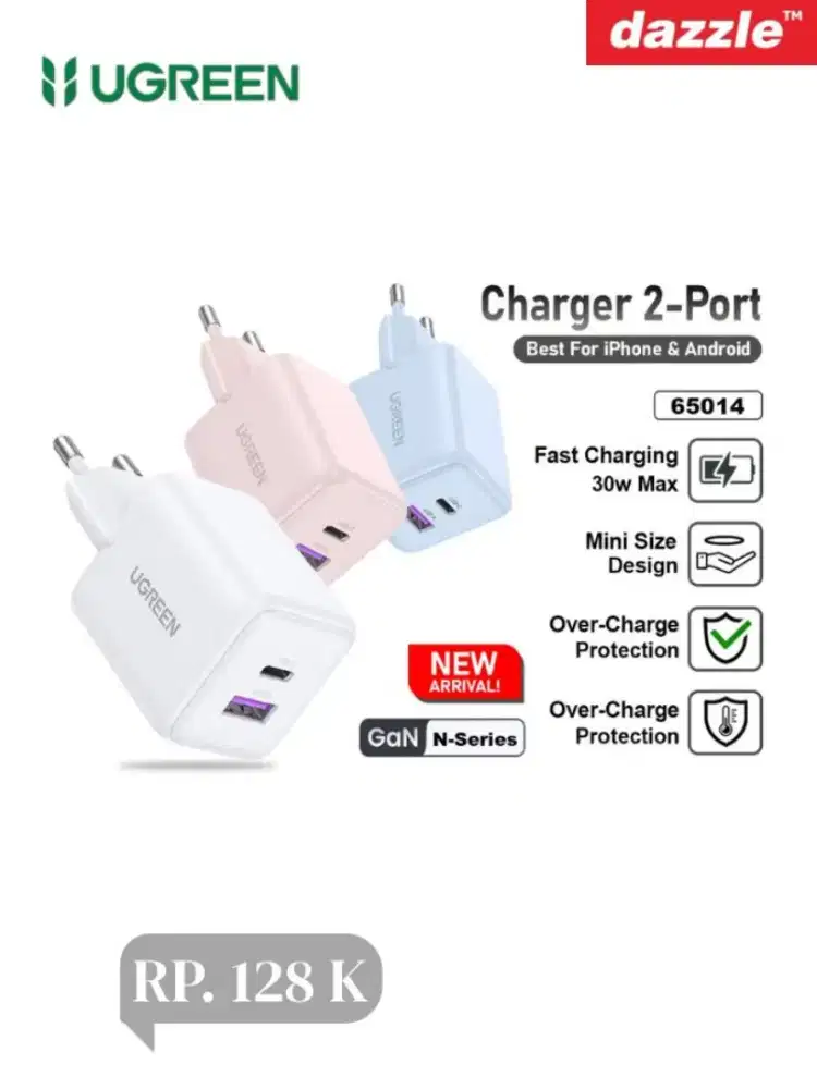 Adaptor charger 30W double port USB A & USB-C