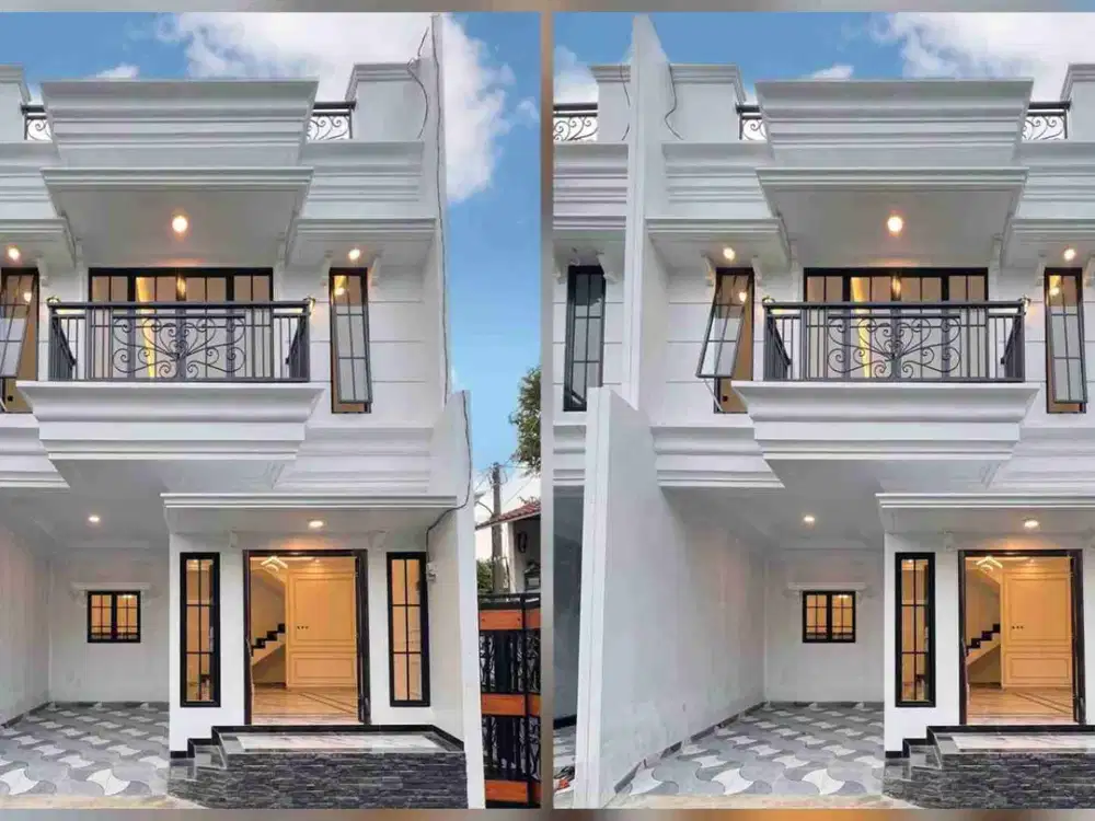 Hunian Modern Classic 2,5 lantai+rooftop dekat stasiun