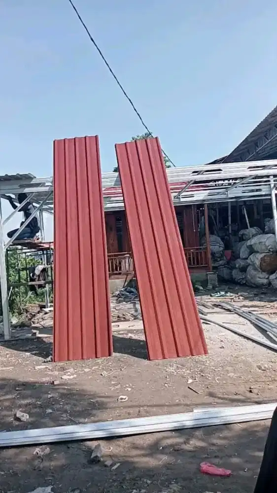 Renovasi atap lama genti baja ringan terpasang