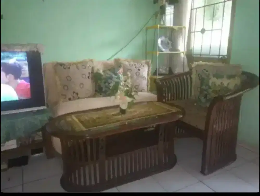 1 set kursi sofa tamu kayu bagus free ongkir lalamove pamulang